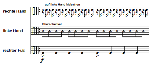 von wegen Body percussion sei schwierig Notenbeispiel &Uuml;bung 4